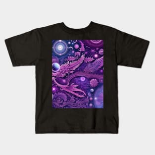 Other Worldly Designs- nebulas, stars, galaxies, planets with feathers Kids T-Shirt